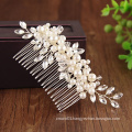 Handmade bridal hair comb made by pearls and crystals